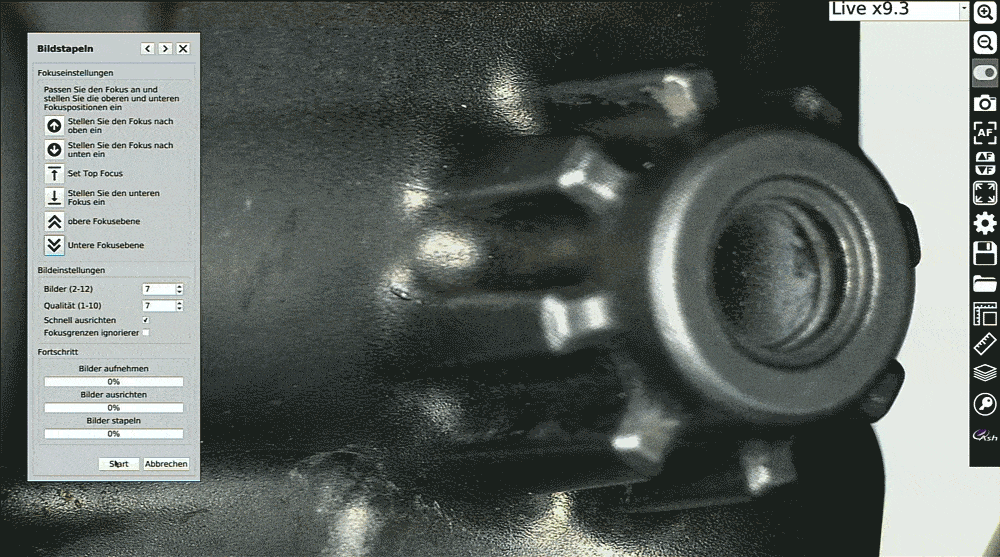 ASH Digitalmikroskop Funktion Bildstapel Image Stacking