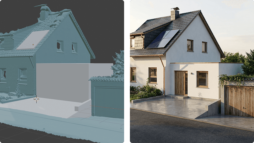 3D Scan von Gebäuden und Hallen für die Anbauplanung